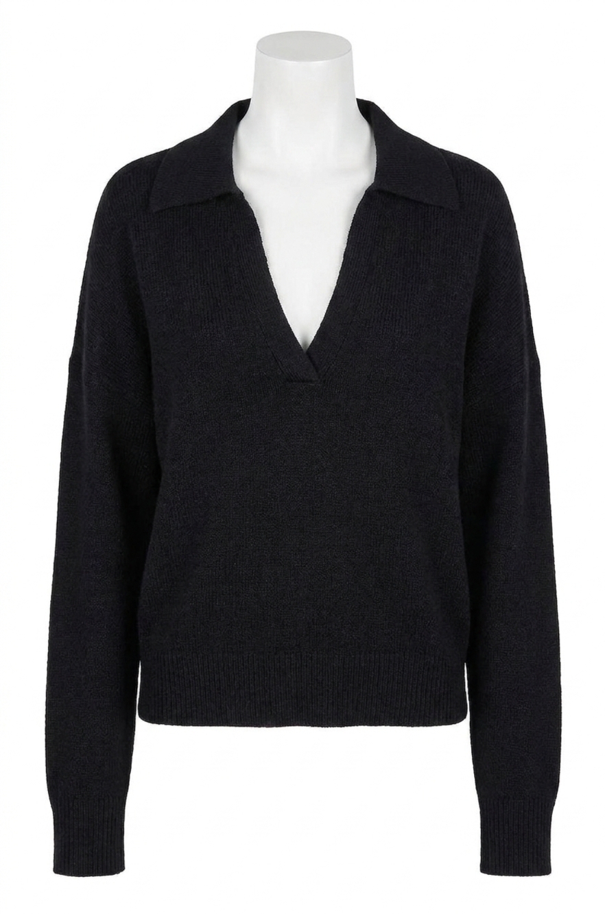 NEW CENTRAL PARK WEST marti polo sweater in black